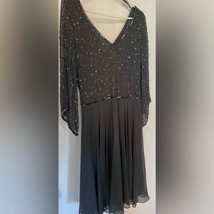 J Kara Beaded Cocktail Dress